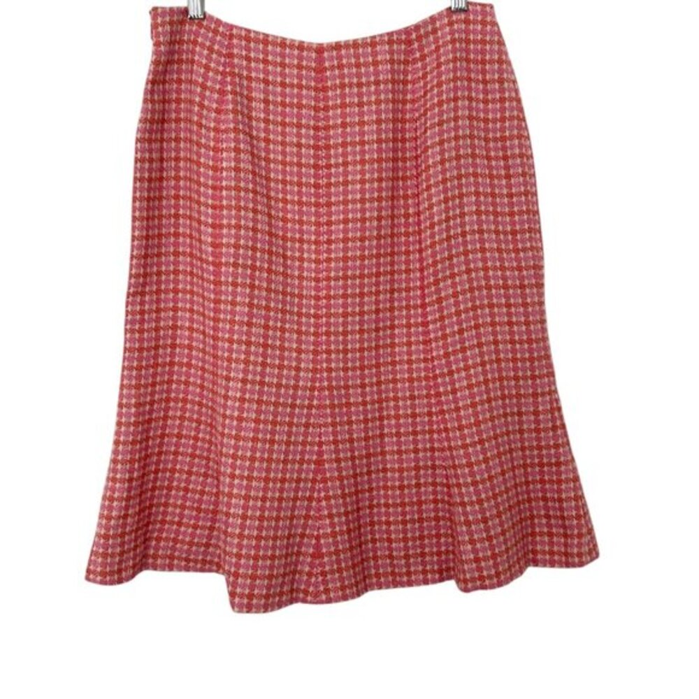 Ann Taylor Linen Blend Pink Orange Tweed Flared‎ Skirt NWT (8) - Picture 5 of 16